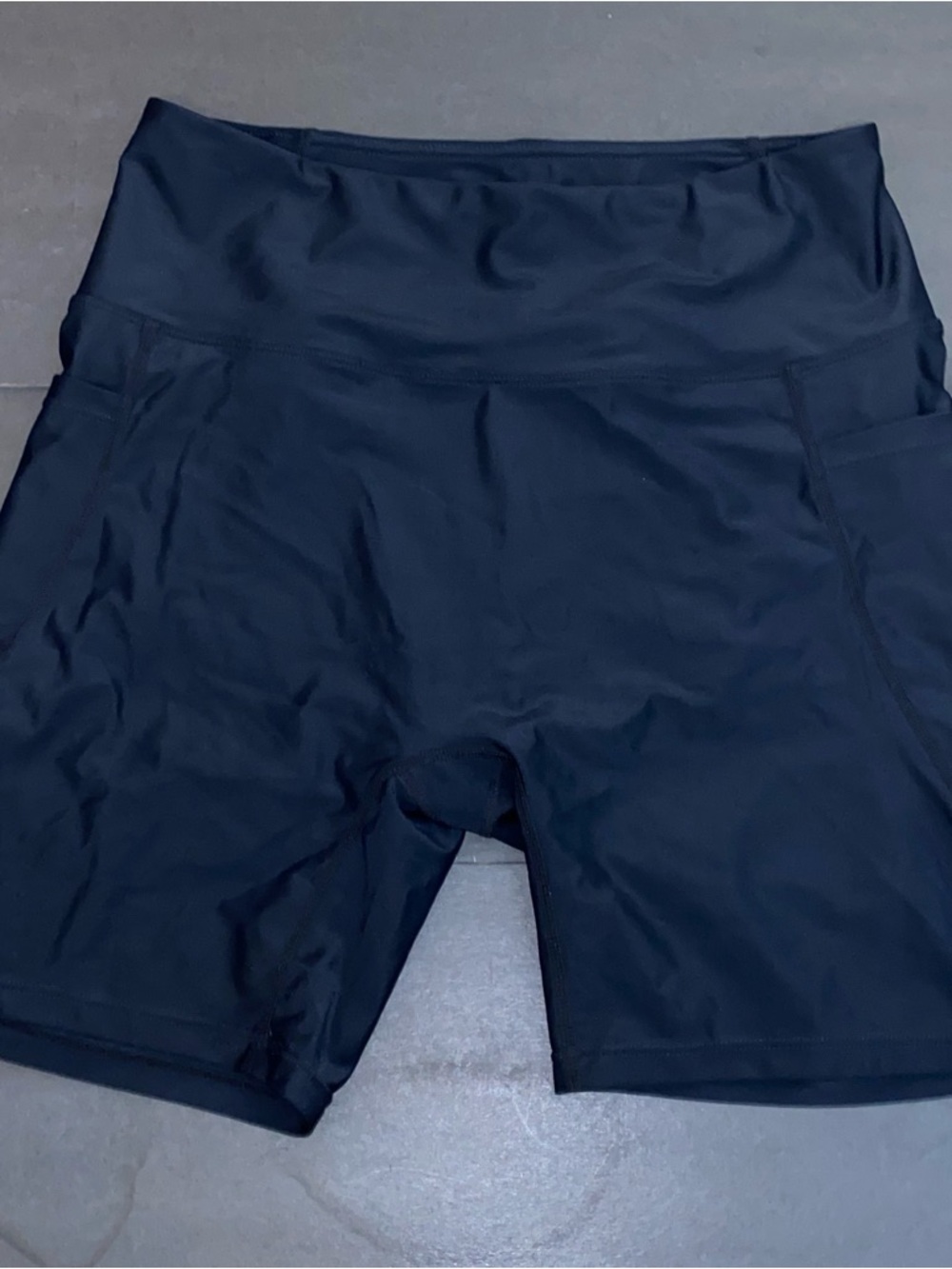 Baleaf Large Black High-Waist Biker Yoga 7” Shorts